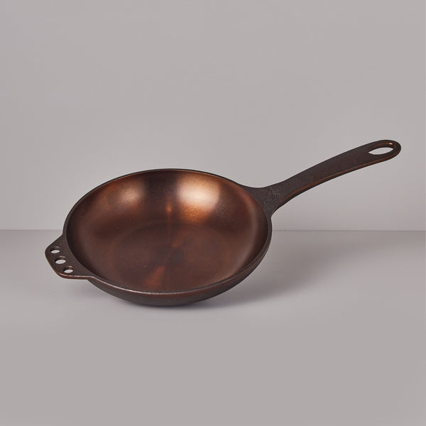 8" Chef Skillet - the interior features a smooth polished finish that when seasoned is naturally non-stick. Ideal for sides, smaller meats, and the perfect fried egg, this skillet has a natural place beside its bigger siblings on the range.