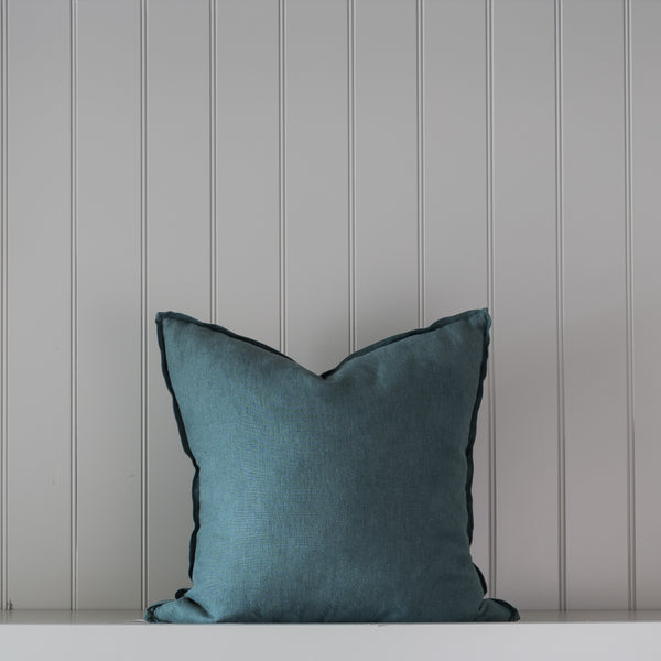 Teal Flanged Pillow -Size:19x19