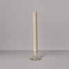 Clear Cropped Candle Stick Holder/ Bud Vase with a candle for demonstration 