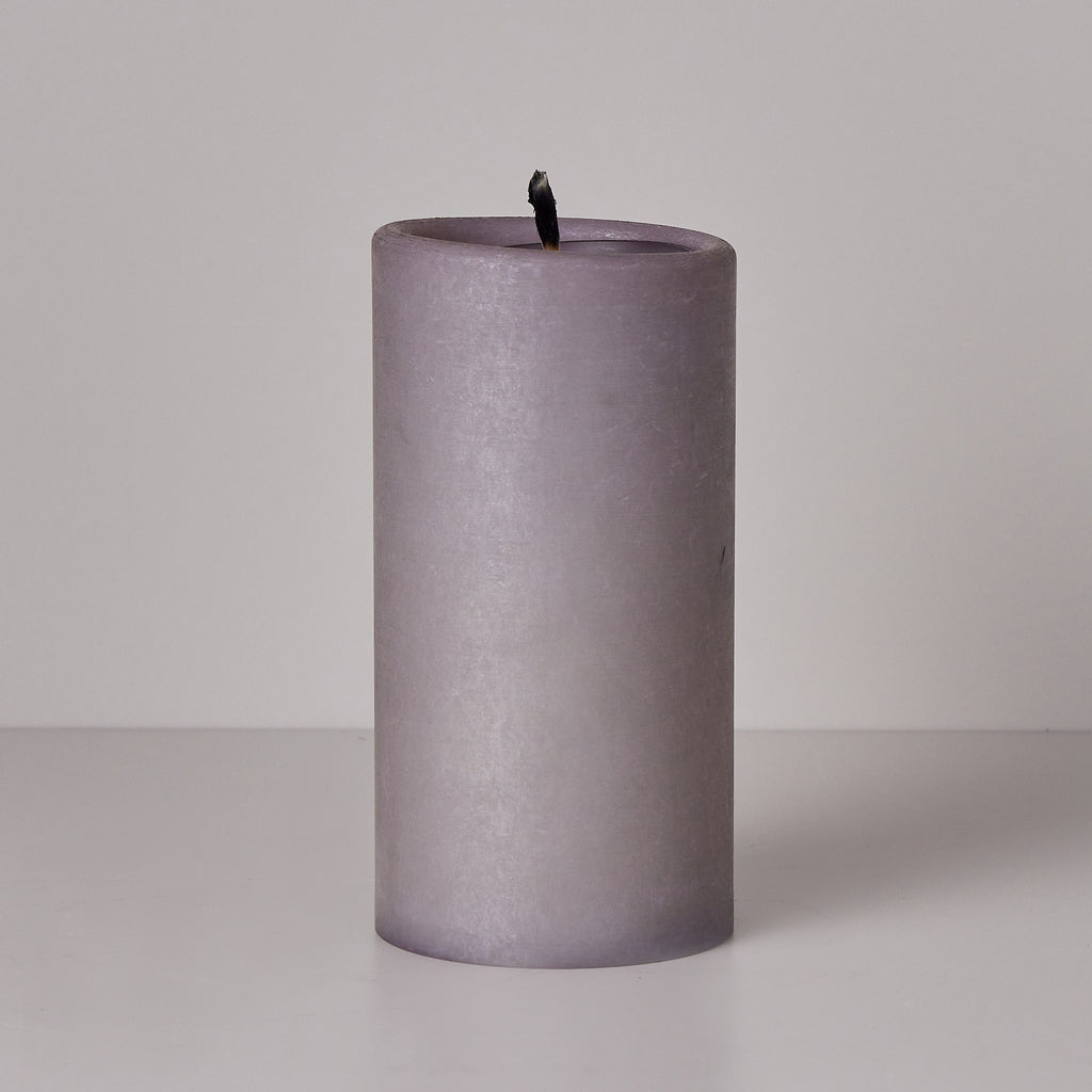 Grey Pillad Candle Inch