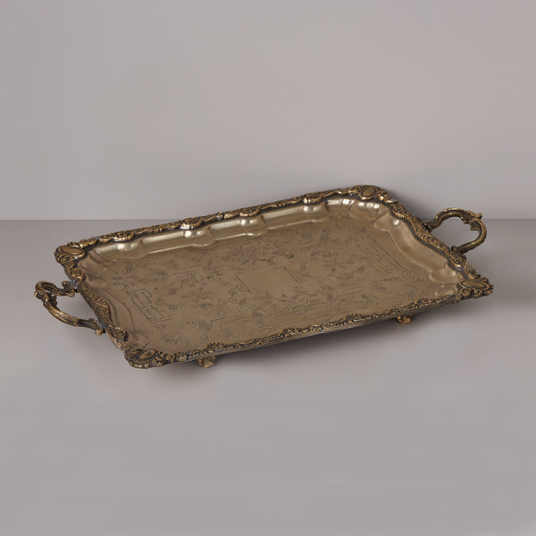 Vintage Silver Tray With Handles