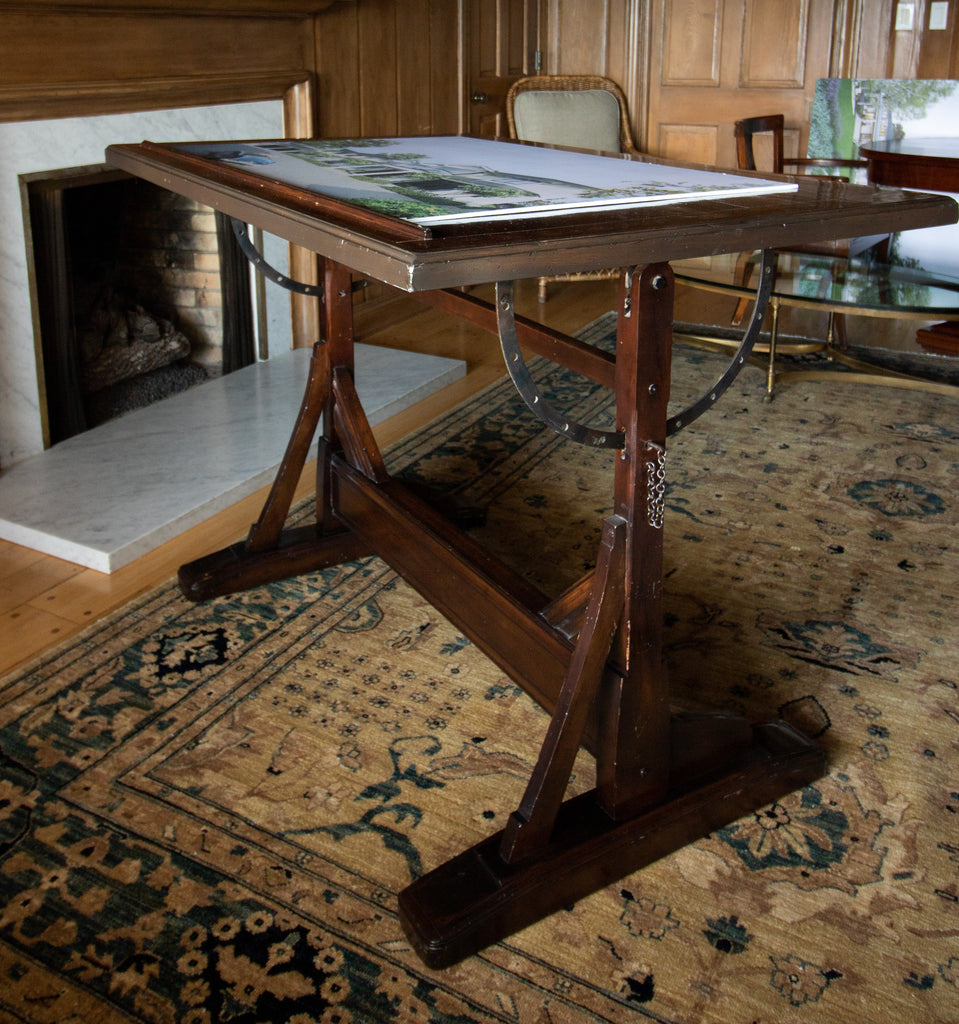  Vintage Wood Drafting Table - Finish with Solid Hard Wood Frame for Stability.