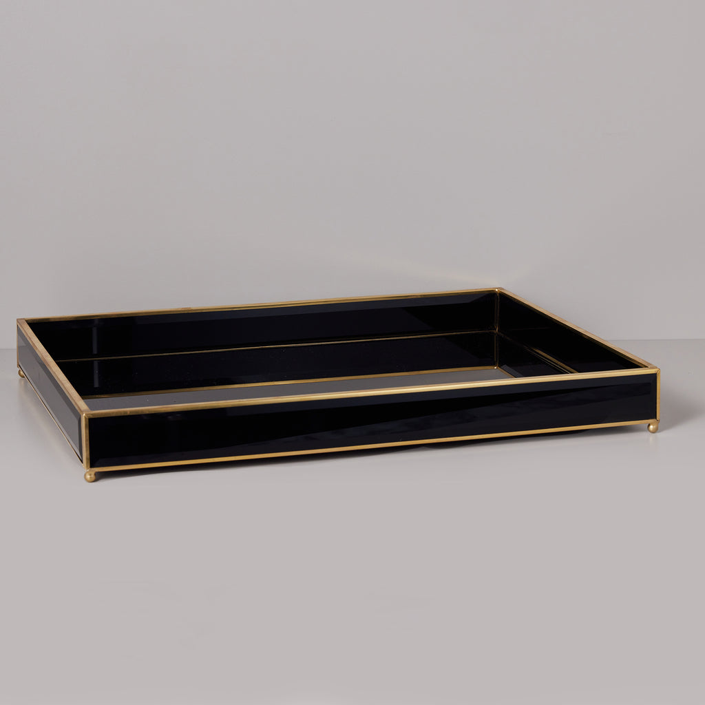 Black Tray Large with golden details