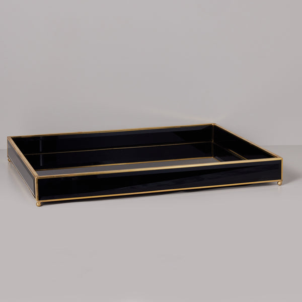 Black Tray Large with golden details