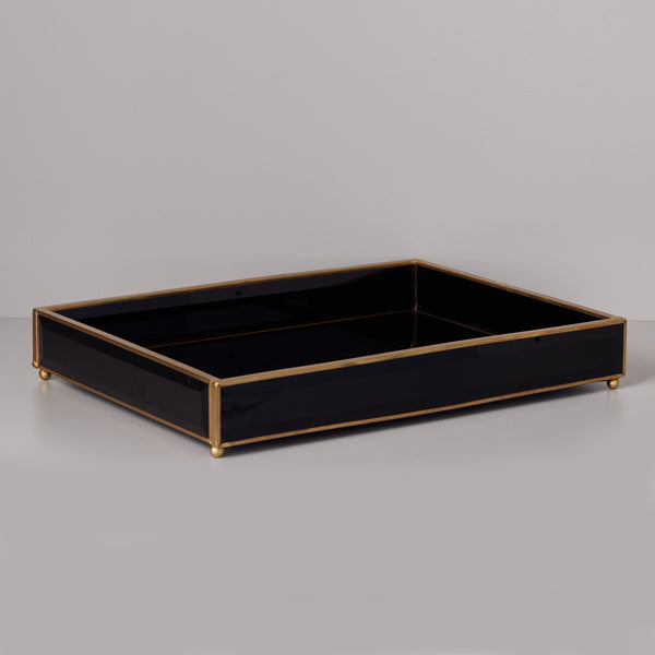 Black Tray Small with golden details 